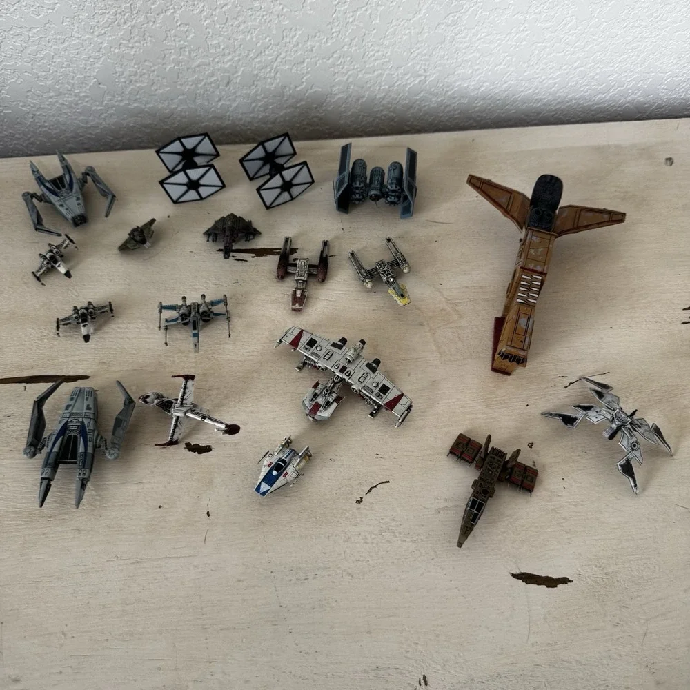 Star Wars X-wing War Game Lot; Case, Bits, Cards, Models, Templates Included